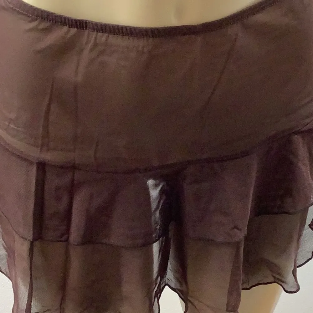 Zuliana Brown Mesh Ruffled Skirt. Great for Swimsuit Cover Up. Made in USA. New Size undefined - Image 2