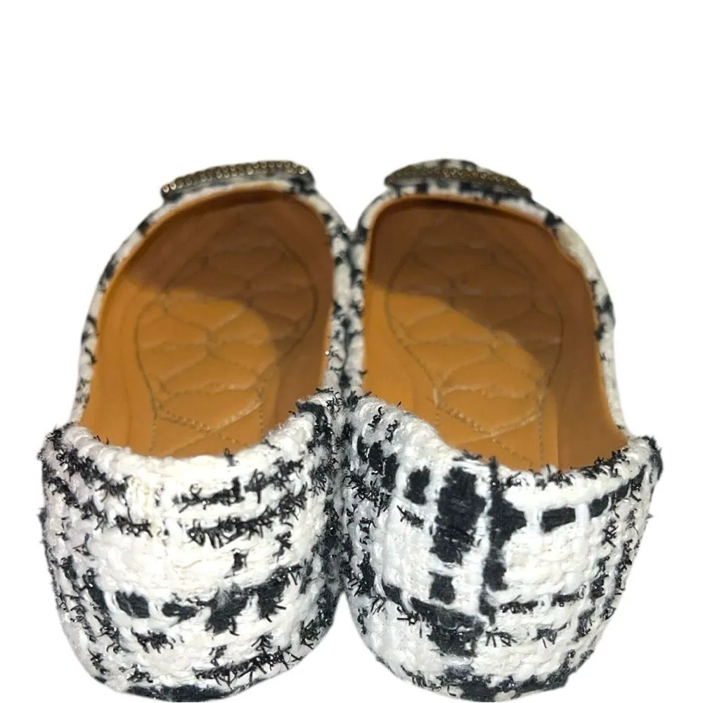 Super cute black and white treed style slip on ballerinas! New Black Size 7 - Image 5