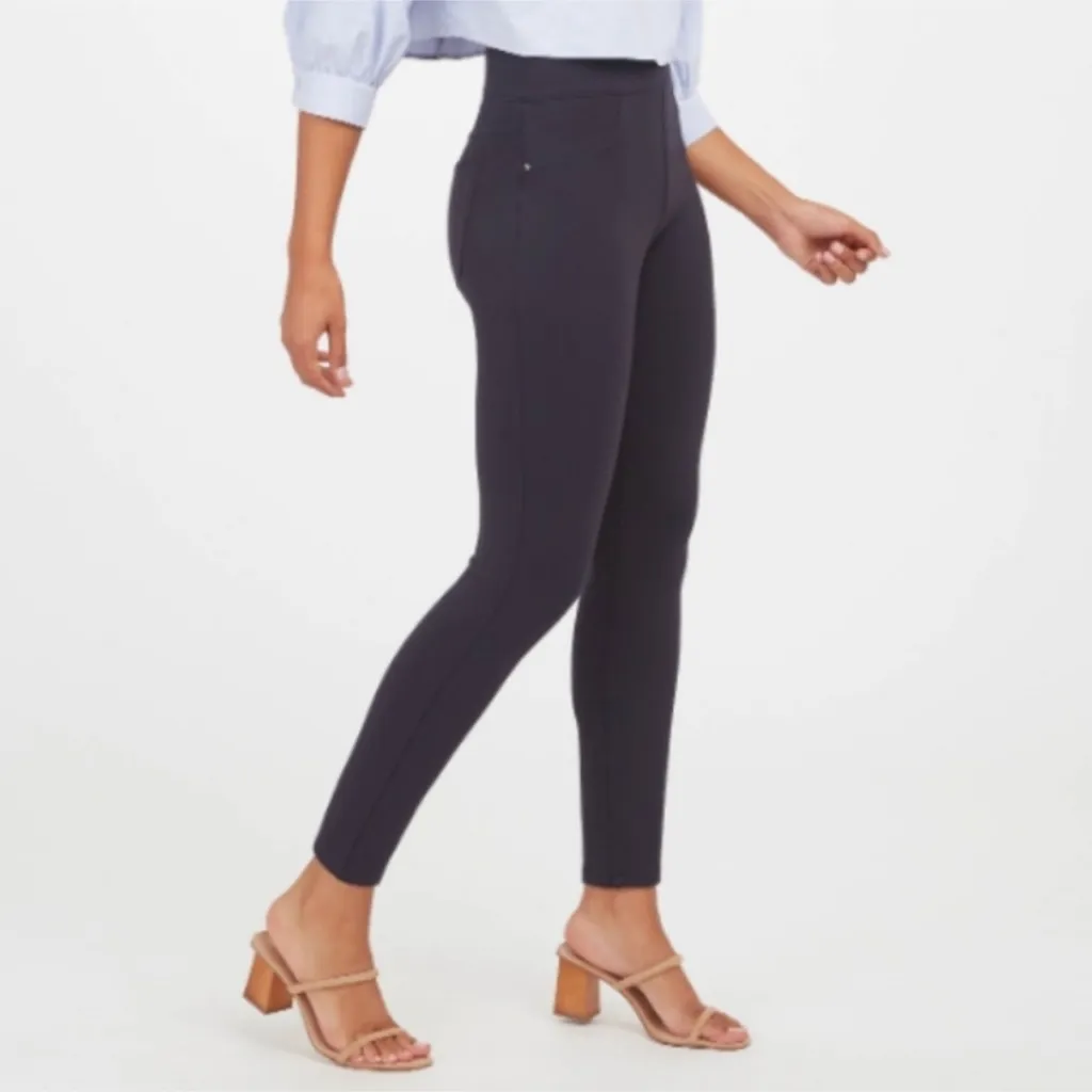 SPANX Leggings Ponte Stretch Fabric Ankle Length 4 Pocket Pull On Grey medium - Image 13