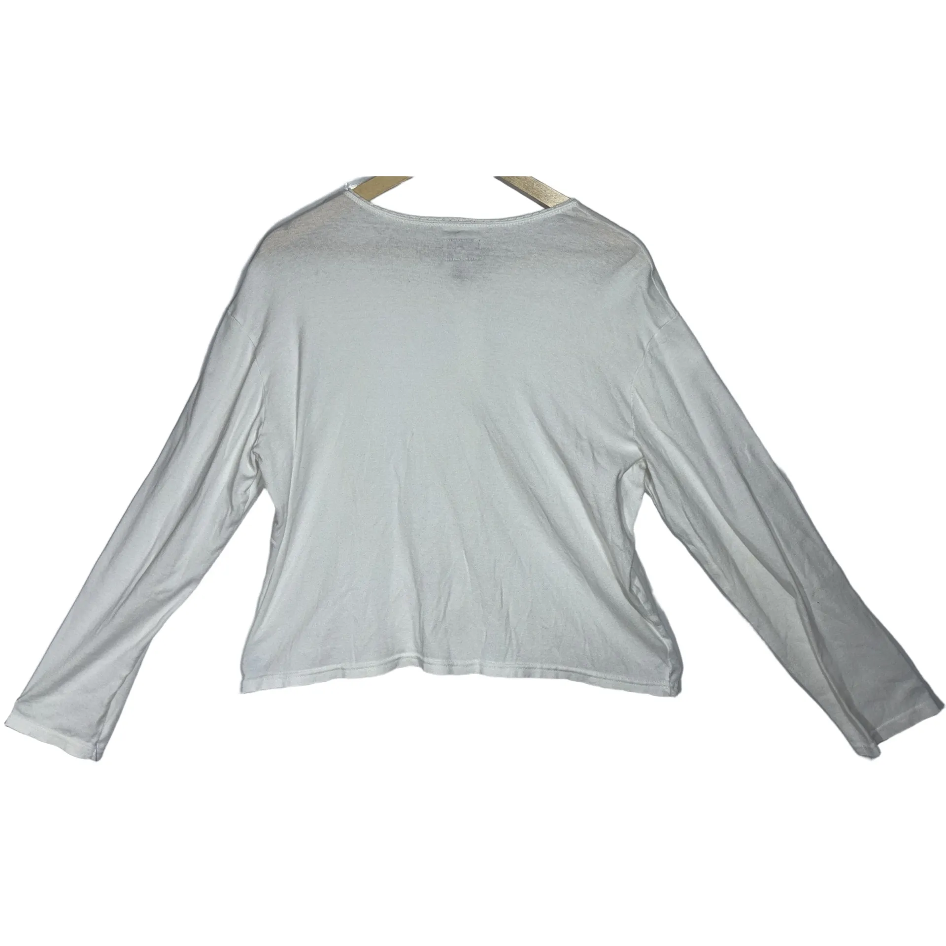 Abercrombie & Fitch White Knit Cotton Button Long Sleeve Cardigan Sweater Size L - Image 2