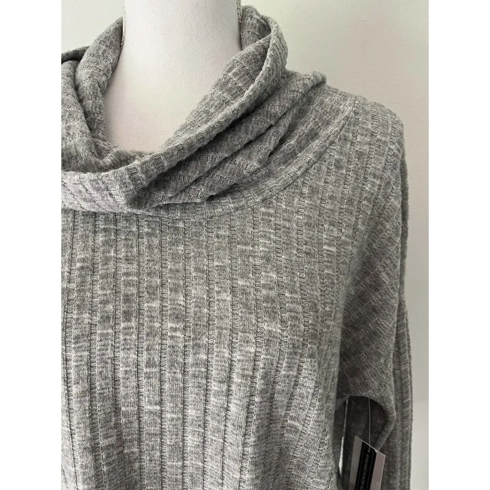 BP NWT  Gray Cozy Ribbed Turtleneck Slouchy Pullover Sweater Womens Sz Large - Image 6