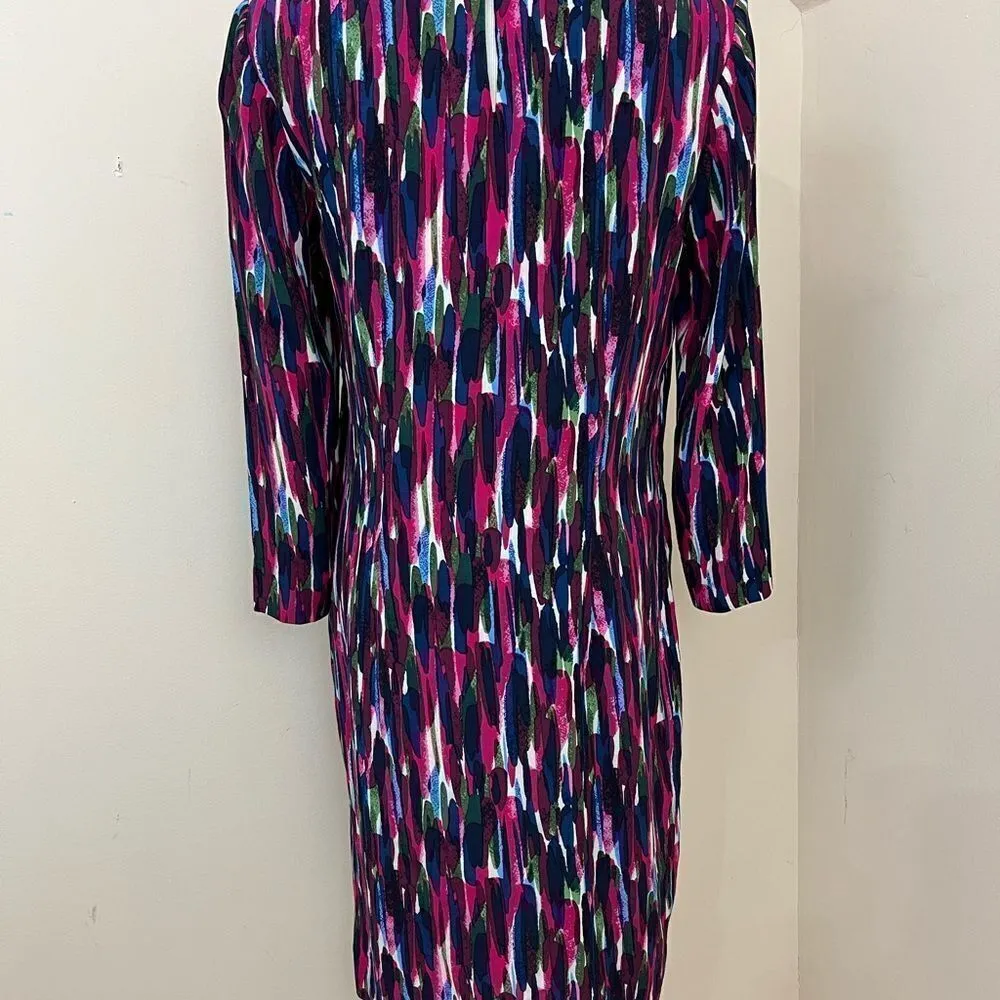 Boden Beaufort Watercolor Shift Dress Pink Navy 6L Pink Size undefined - Image 3