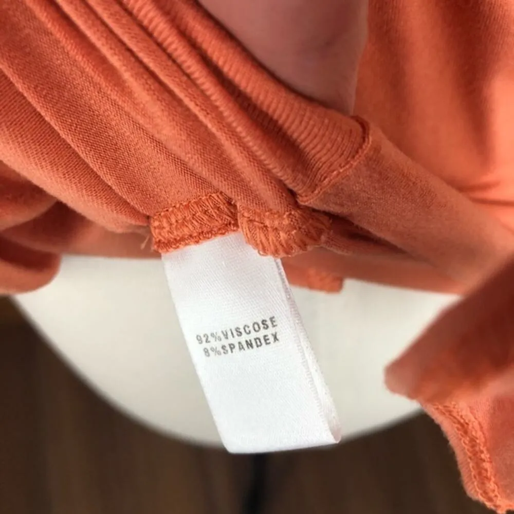 St John Orange Chinched Scoop Neck Slit Tie Sleeve Blouse Shirt Size Small - Image 6