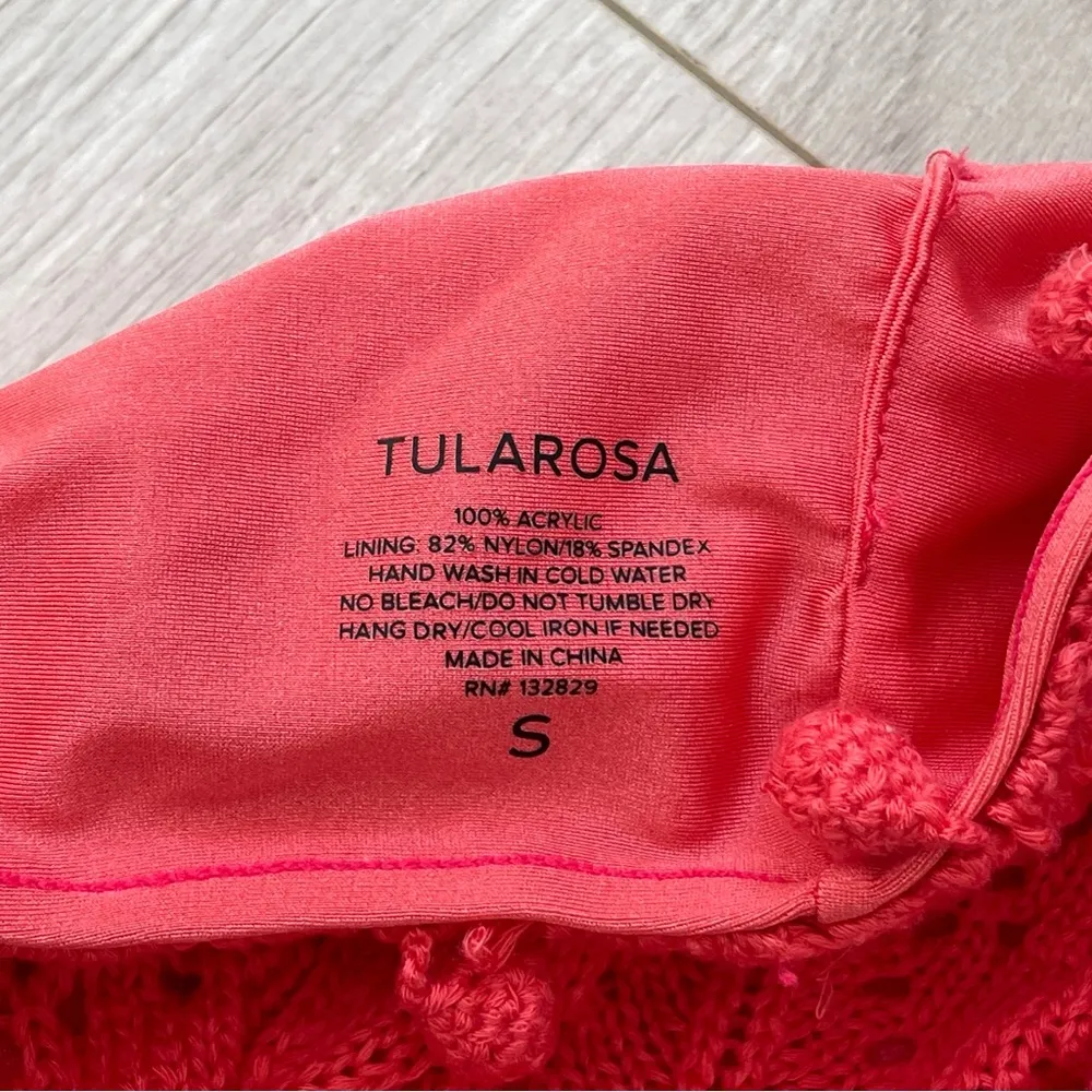 Tularosa Ever Knitted Bandeau Swim Bikini Top Pink (small) crochet beach - Image 5