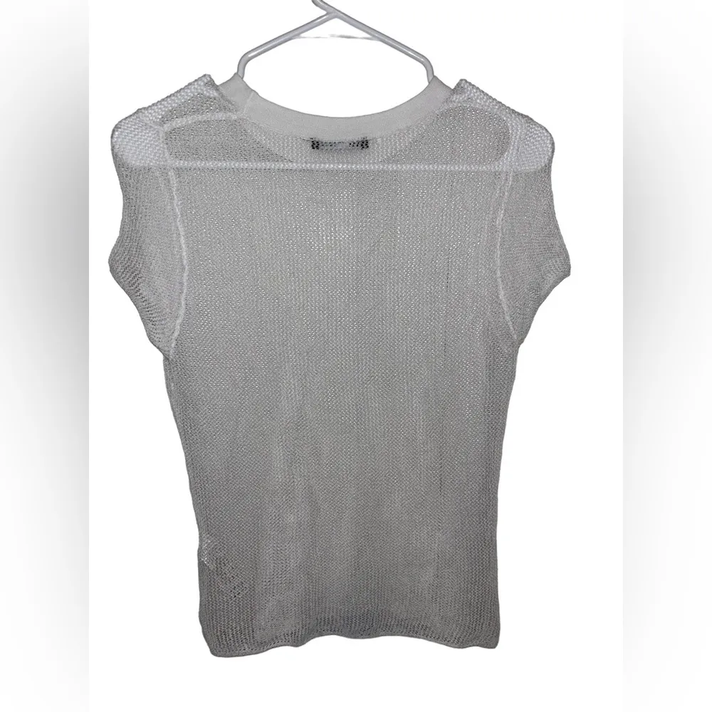 Zara white short sleeve mesh shirt size small - Image 2