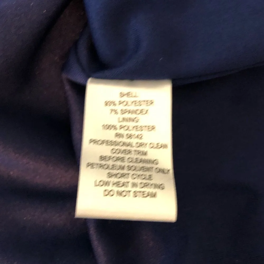 Maggy London Evening Blue Cap Sleeve Rhinestone Neckline Sheath Dress NWT 14 - Image 11