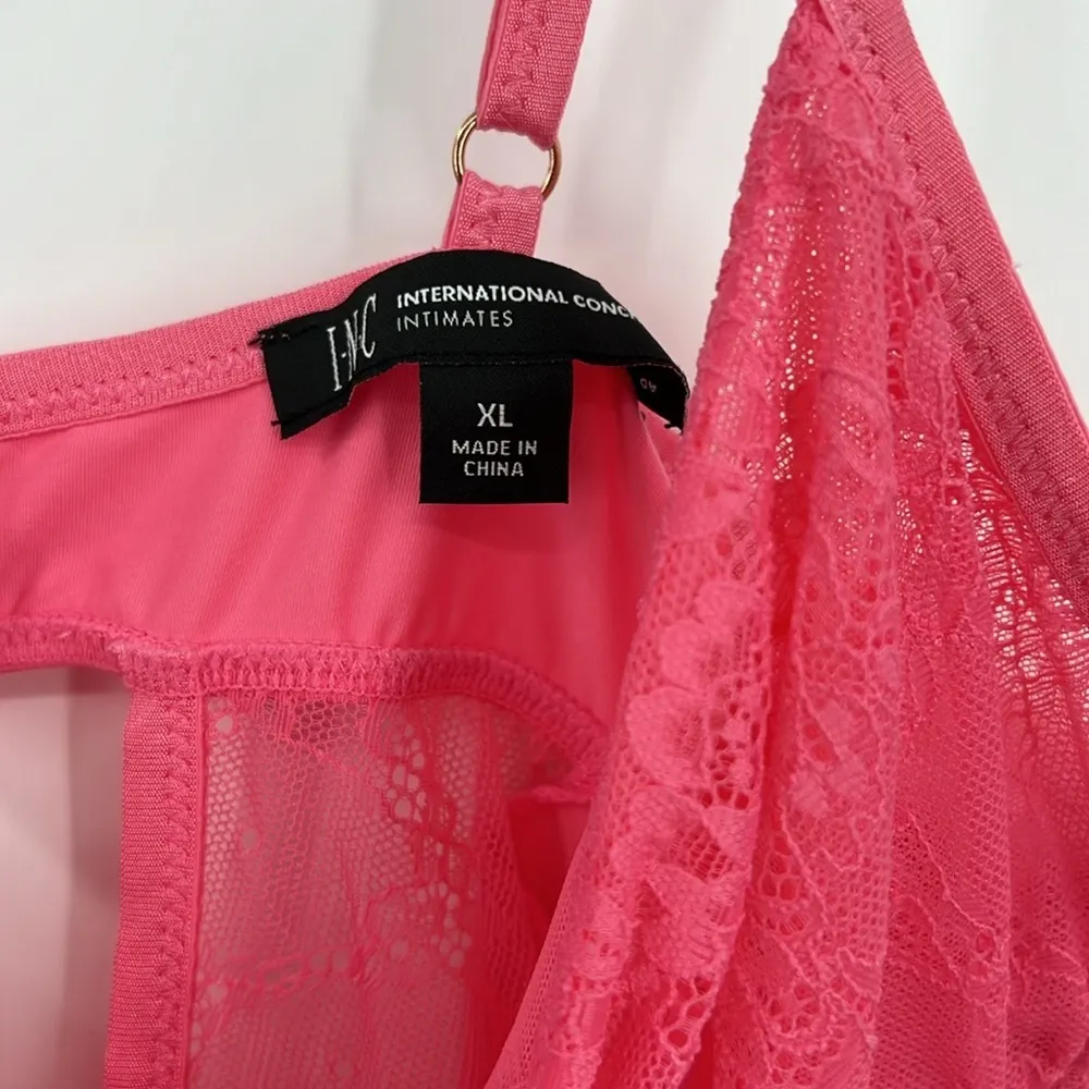I.n.c. International Concepts Micro Lace Bodysuit in Pink NWT MSRP $50 Size XL - Image 5