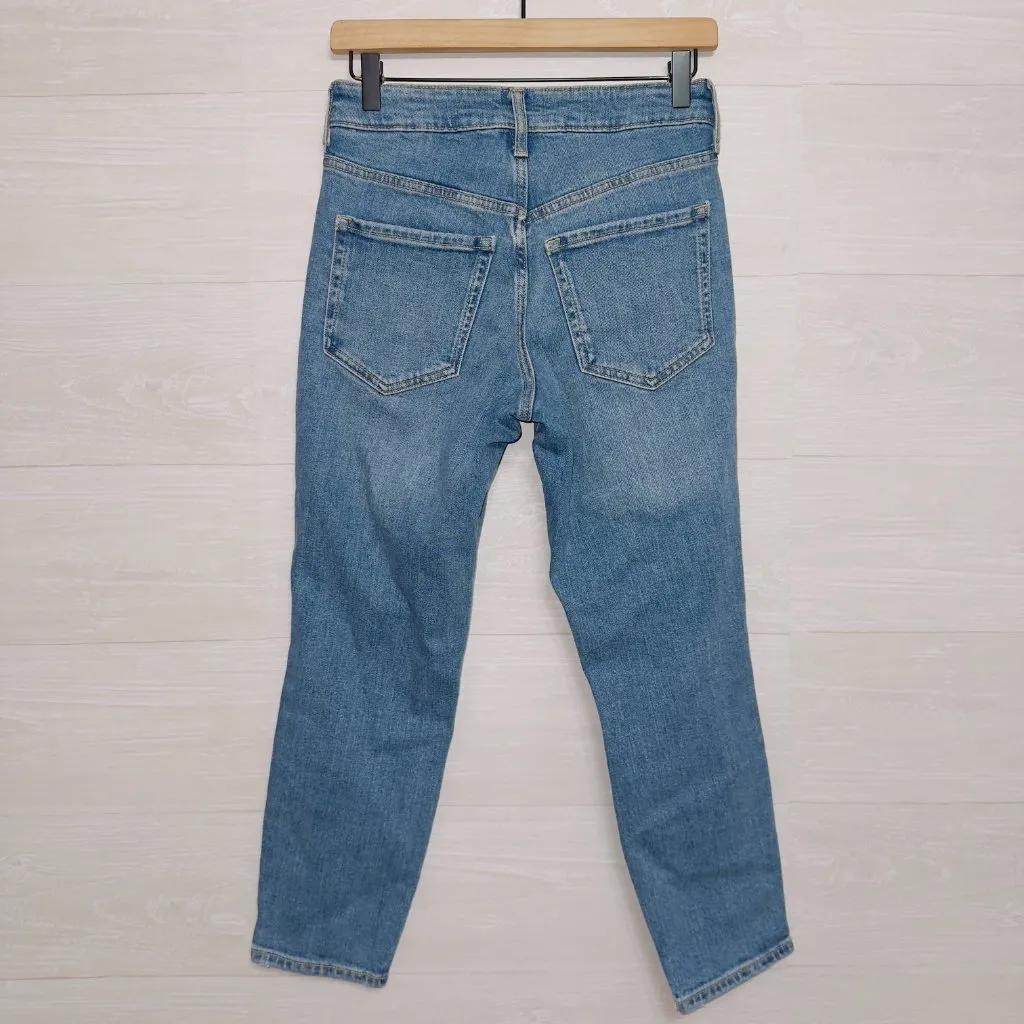 Old Navy Women's Size 0 Petite OG Straight High Rise Distressed Jeans - Image 7