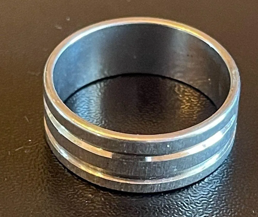 3 tier stainless steel ring size 7.5 Silver - Image 2