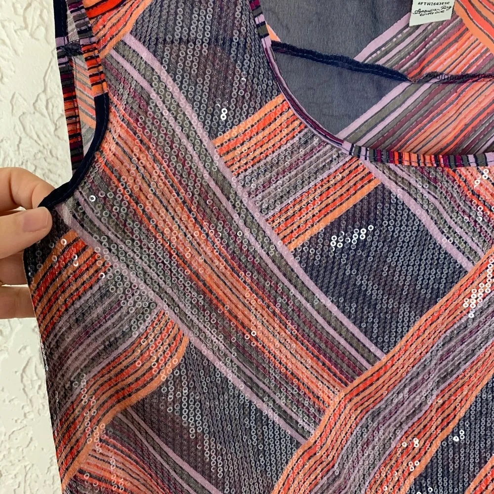 American Rag Sequin Chiffon Hi Low Top - Image 3