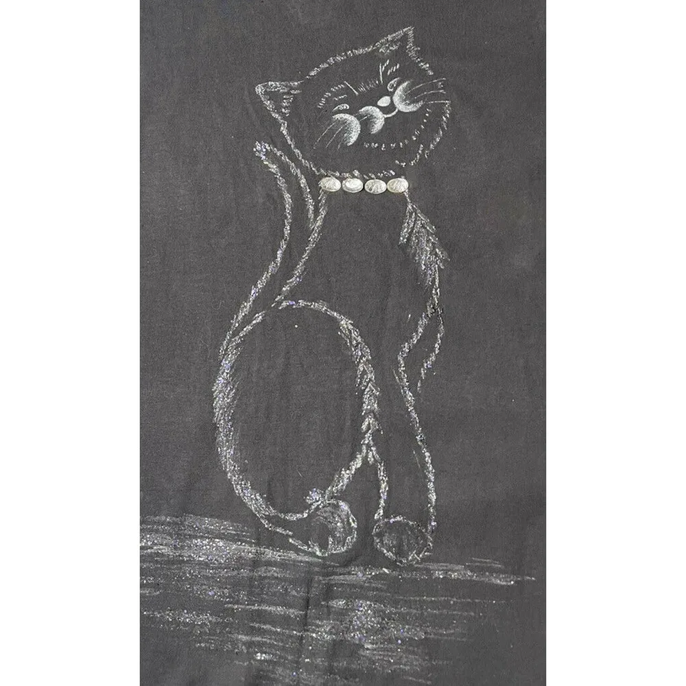 Vintage Womens Toi 80s 90s Black Cat T - Image 6