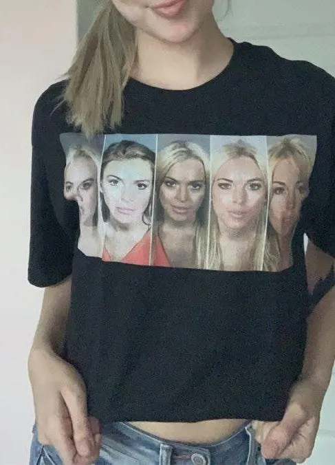 Custom Made Lindsay Lohan Mug Shot Graphic Tee - Image 3