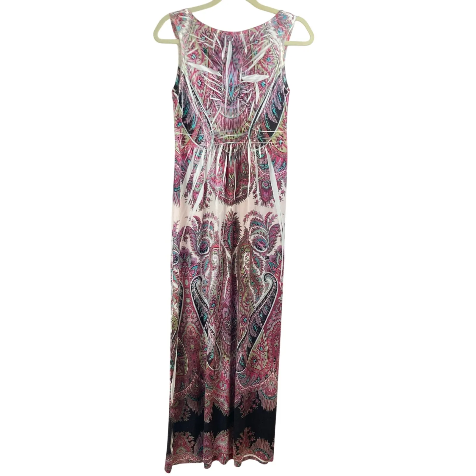 Grayson Pink Paisley Floral Maxi Dress Womens S Boho Hippie Vacation Artsy Boho White - Image 2