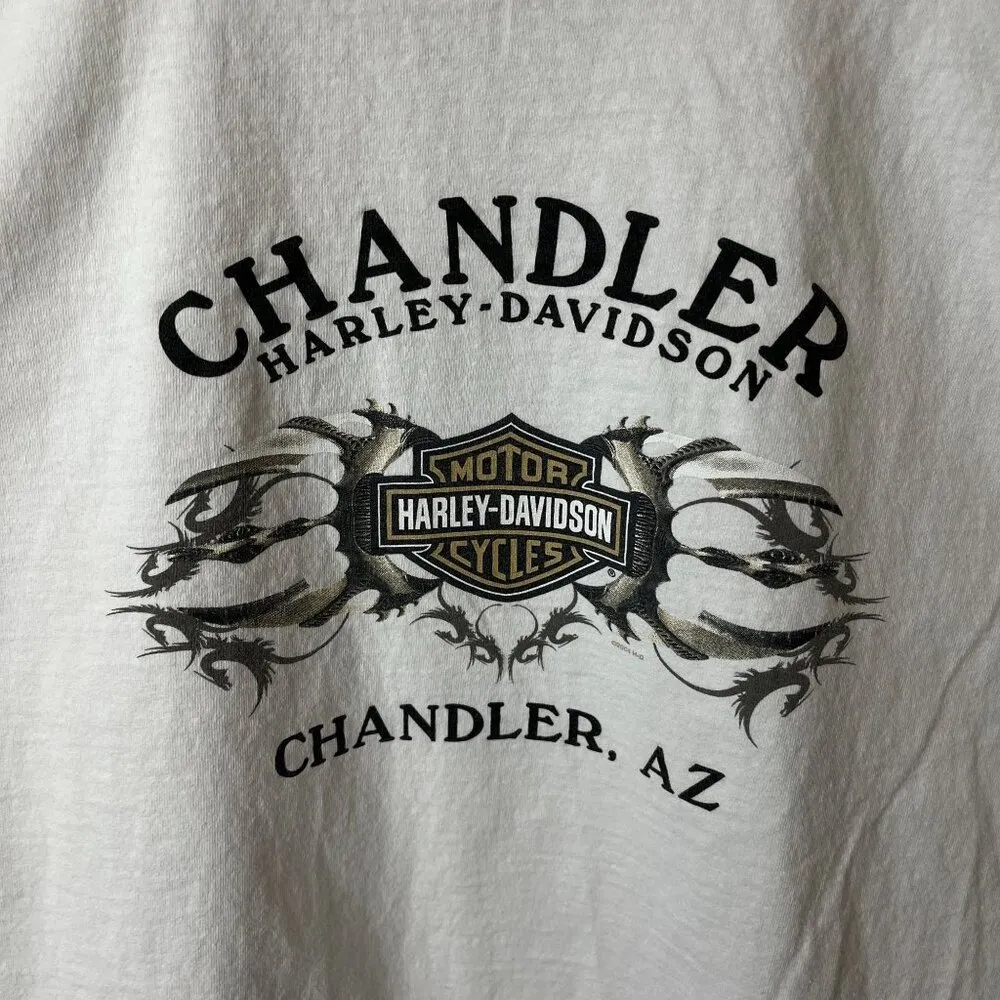 Vintage Y2K Harley Davidson Chandler AZ Tank Top Womens White XL Extra Large USA - Image 9