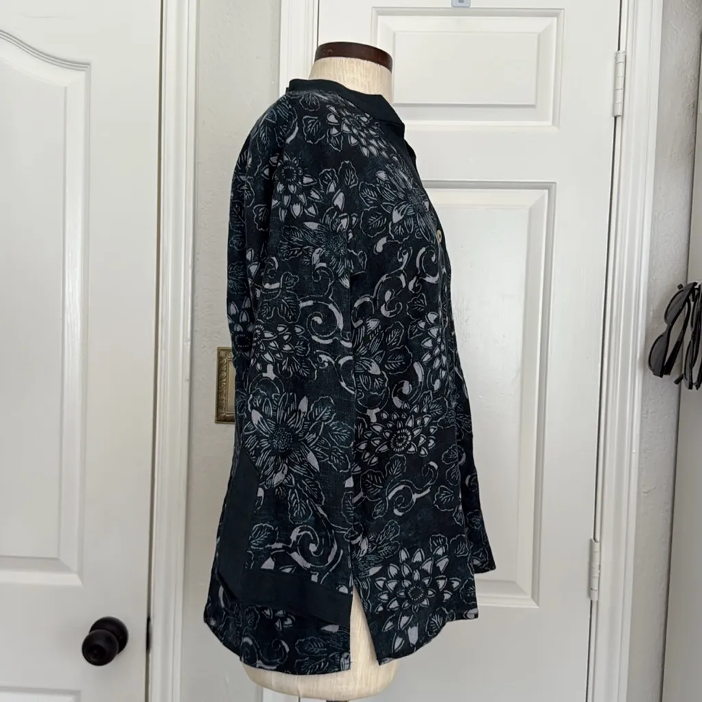 Citron Santa Monica linen and silk button down blouse Gray Size M - Image 12