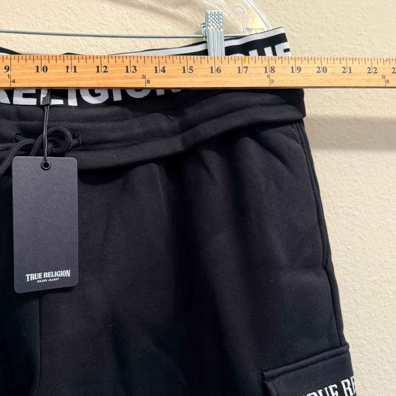 True Religion Women's Branded Elastic Waist Boyfriend Jogger Pants- Black- XXL - Image 11