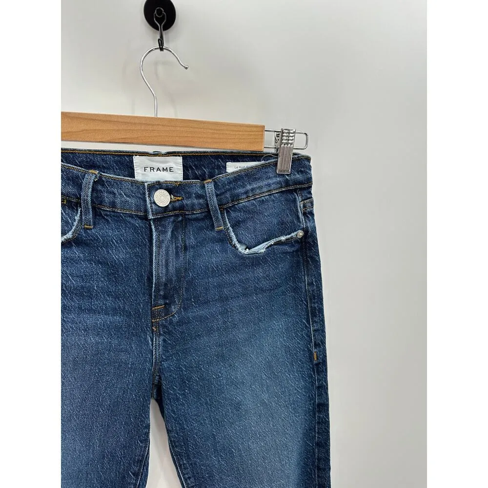 FRAME Le High Straight Denim Jeans Raw Stagger Hallam Chew Women Size 25 - Image 4
