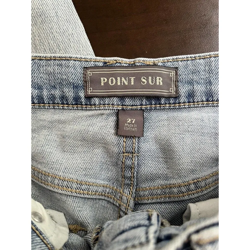 Point Sur High Rise Distressed Light Wash Slim Boyfriend Fit Jeans Women’s Sz 27 - Image 7