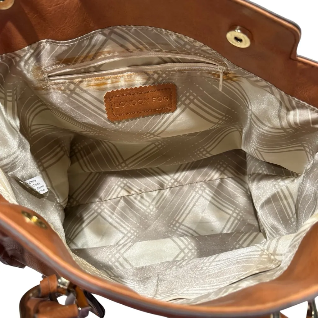 London Fog  Brown Tote Bag Medium - Image 7