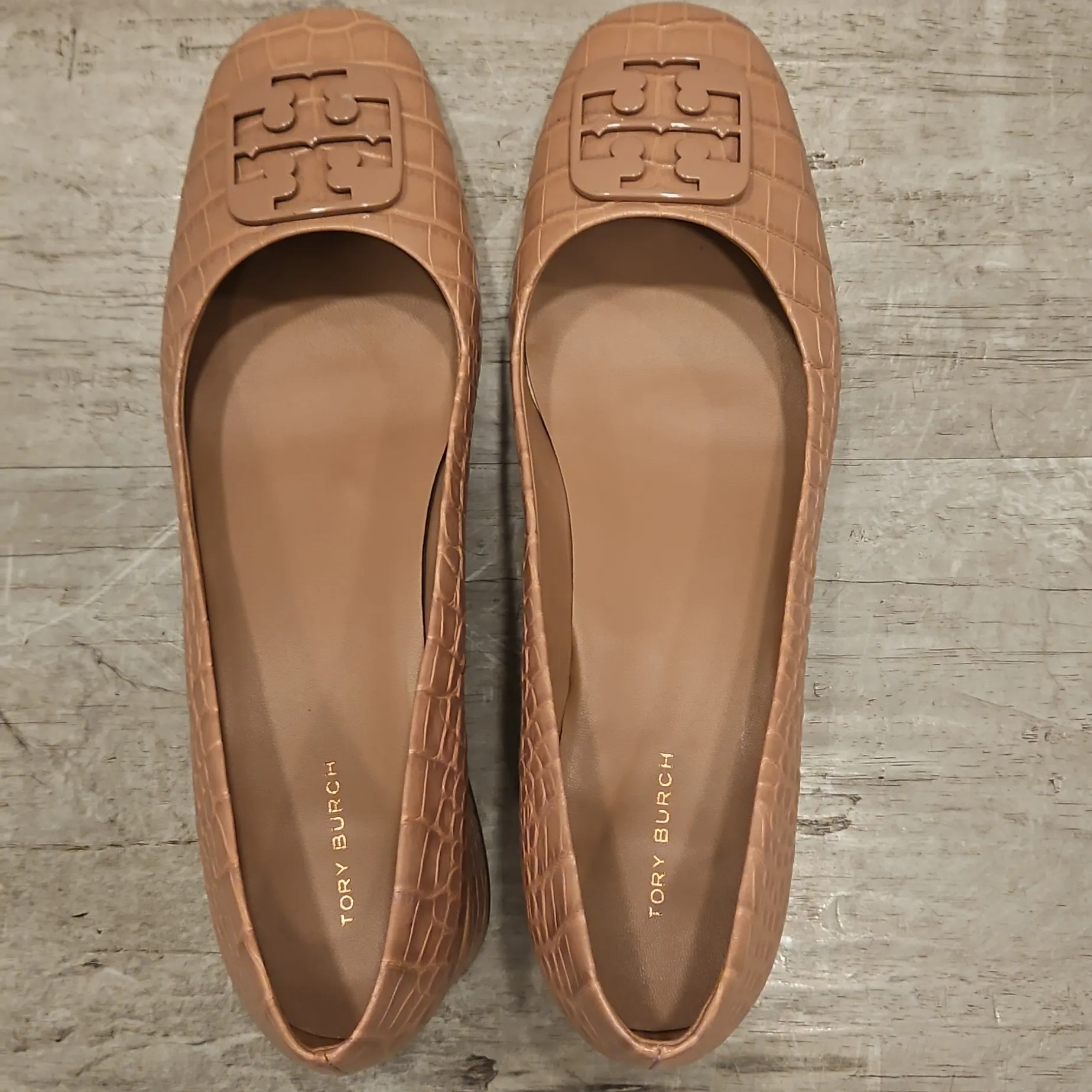 💕TORY BURCH💕 Georgia Pump Soft Croc Embossed Leather Meadowsweet Pink 9.5 NWOT - Image 4