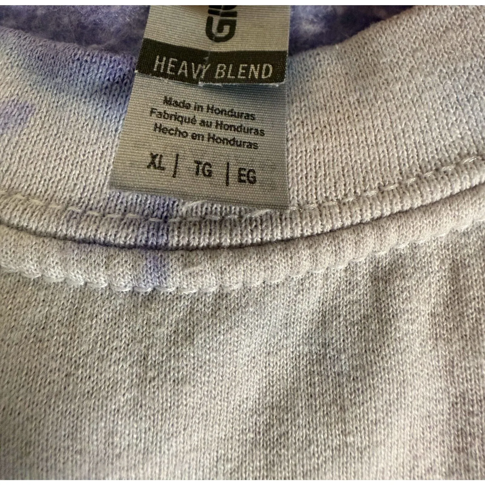 Gildan Women's Sweatshirt XL Purple White Bleached EUC - Image 3