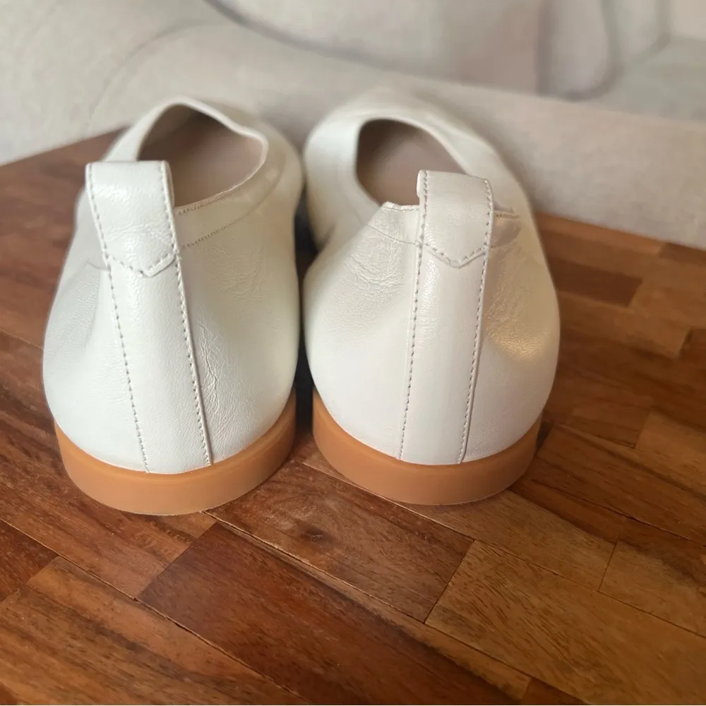 Everlane Italian Leather The 40 Hour Pointed Toe Flats in Cream White Size 10 - Image 9