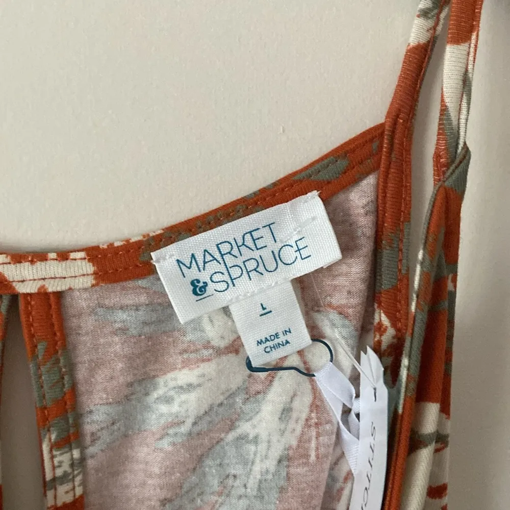 Market & Spruce Marea halter neck midi dress 
Size large orange floral open back - Image 6