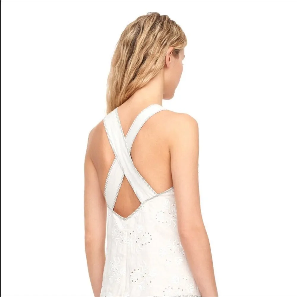 Rebecca Taylor Garden Linen Eyelet Dress in Vanilla - Image 2