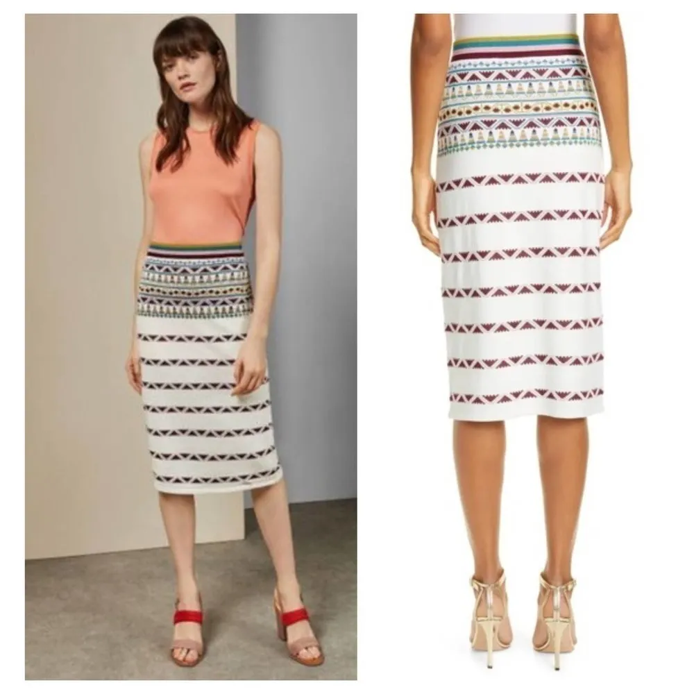 NWT TED BAKER LONDON COARI Aztec knitted midi skirt (2) - Image 2