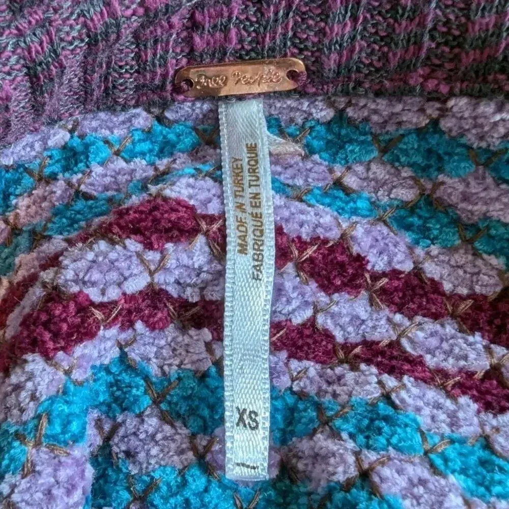 Free People Collared Mini Dress 70s-Inspired Size XS Boho Retro Polo - Image 2