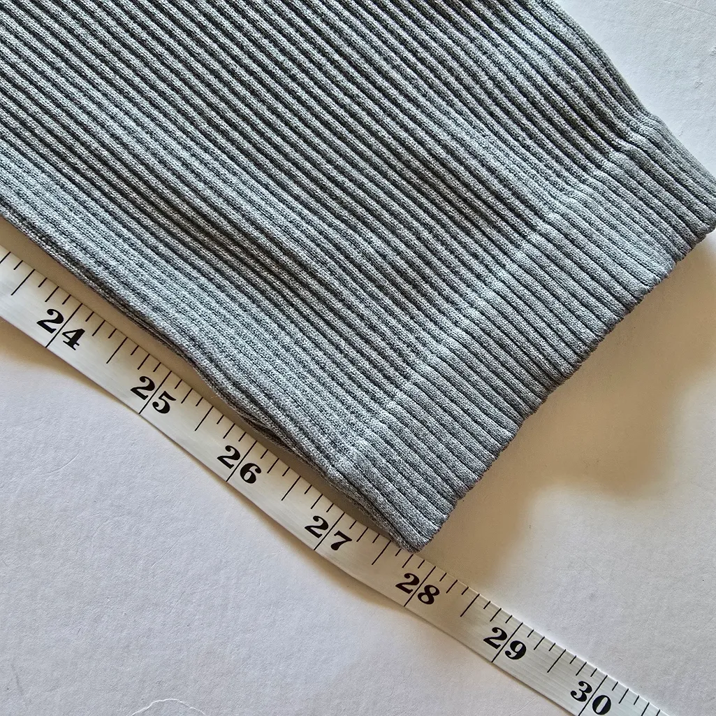 Kindly Yours Sustainable Seamless Ribbed Crossover Waist Thermal Legging XL Gray - Image 6