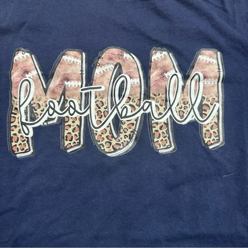Women's Navy Blue "Football Mom" Graphic Shirt Size XXL - Image 2