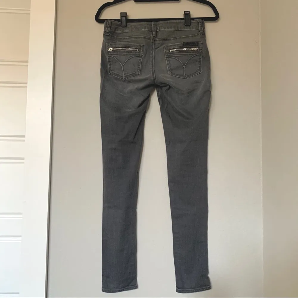 Black Label Grey Zip Detail Jeans - Image 2