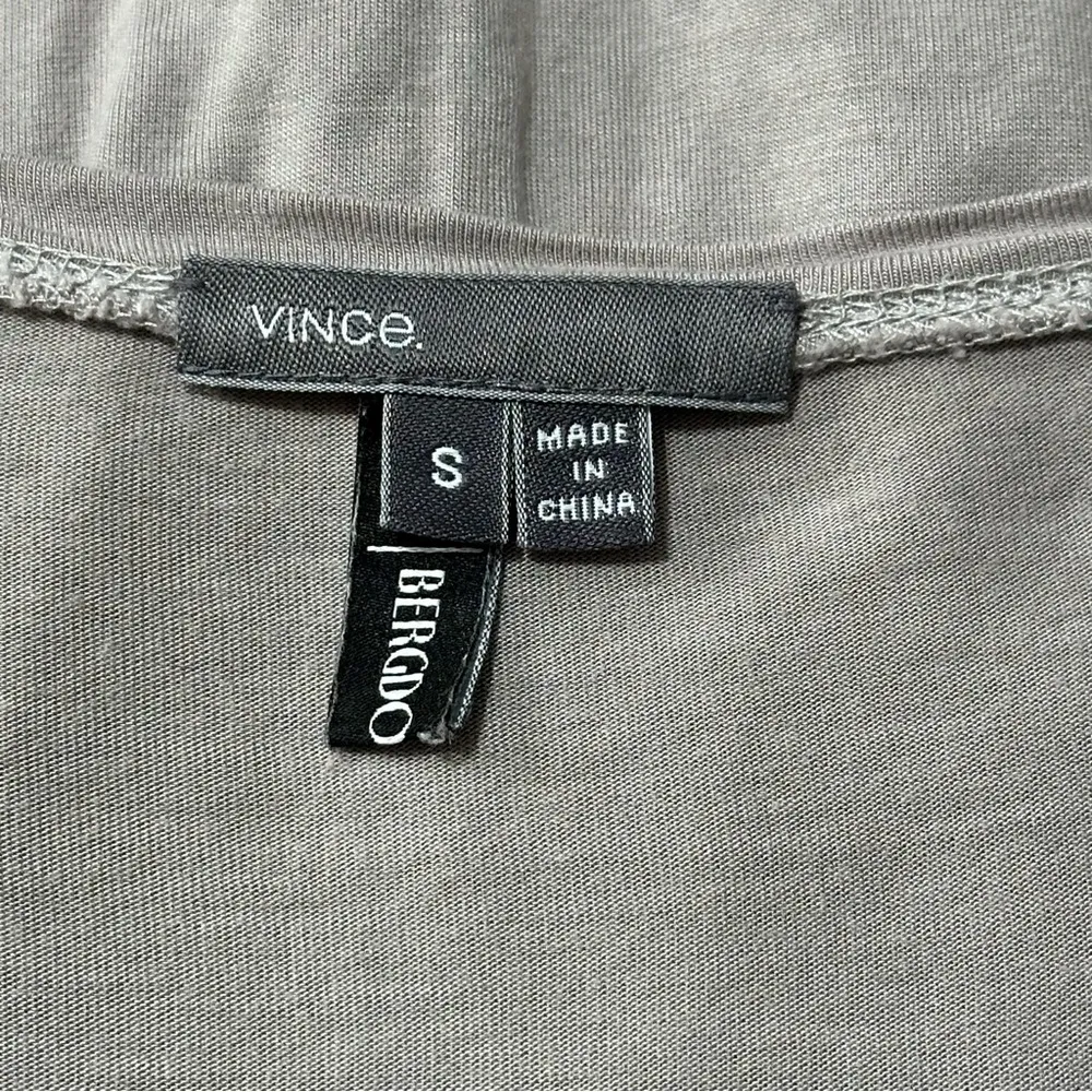 Vince Bergdorf Womens Size S Pale Gray Oversized Rayon V-Neck 3/4 Sleeve T-Shirt - Image 5