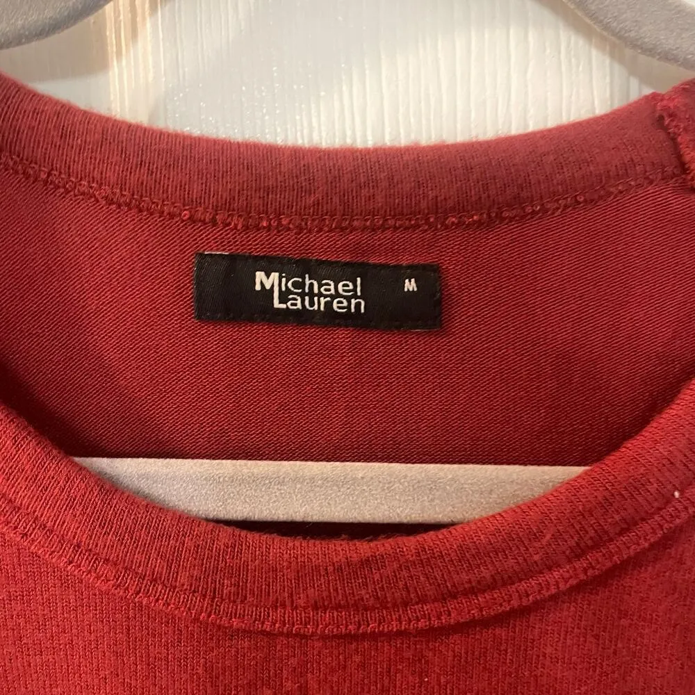 NWT Michael Lauren James Sweatshirt in Burgundy . - size M - Image 4