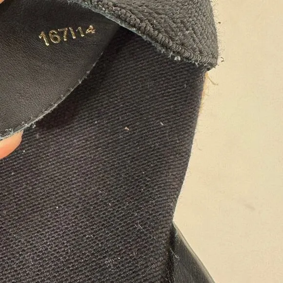 Tory Burch‎ Black 2 Band Canvas Wedge Sandals Size 7 - Image 11