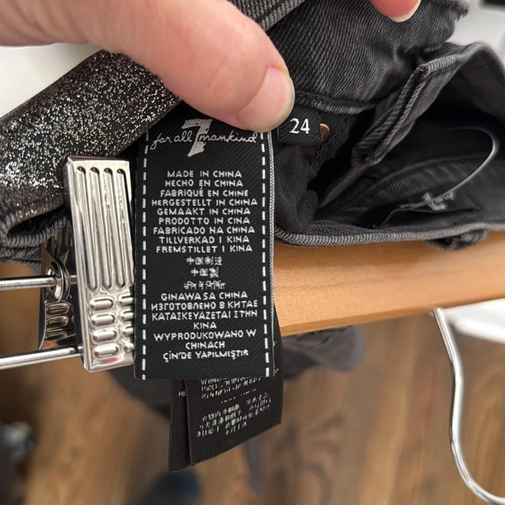 7 for All Mankind High Waist‎ Metallic Stripe Skinny Jean - 24 - Image 9