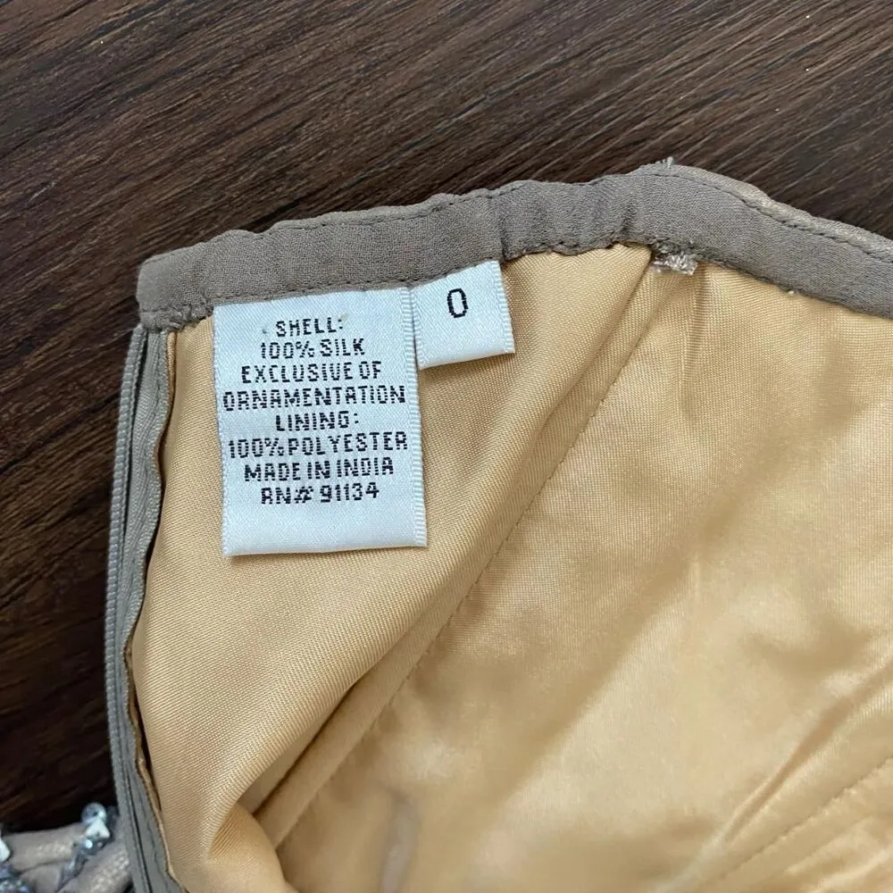 Scala Vintage Fairy Silver Gray Silk Sequin Mini Dress Size 0 XXS XS - Image 8