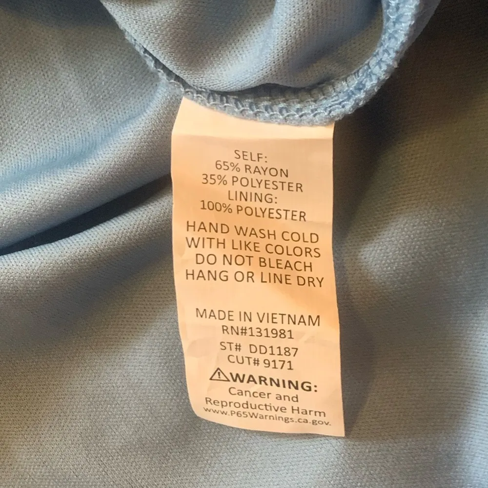 Naïf Dress Medium Blue Ruffle neck Crochet details Lined Bohemian flutter sleeve - Image 4