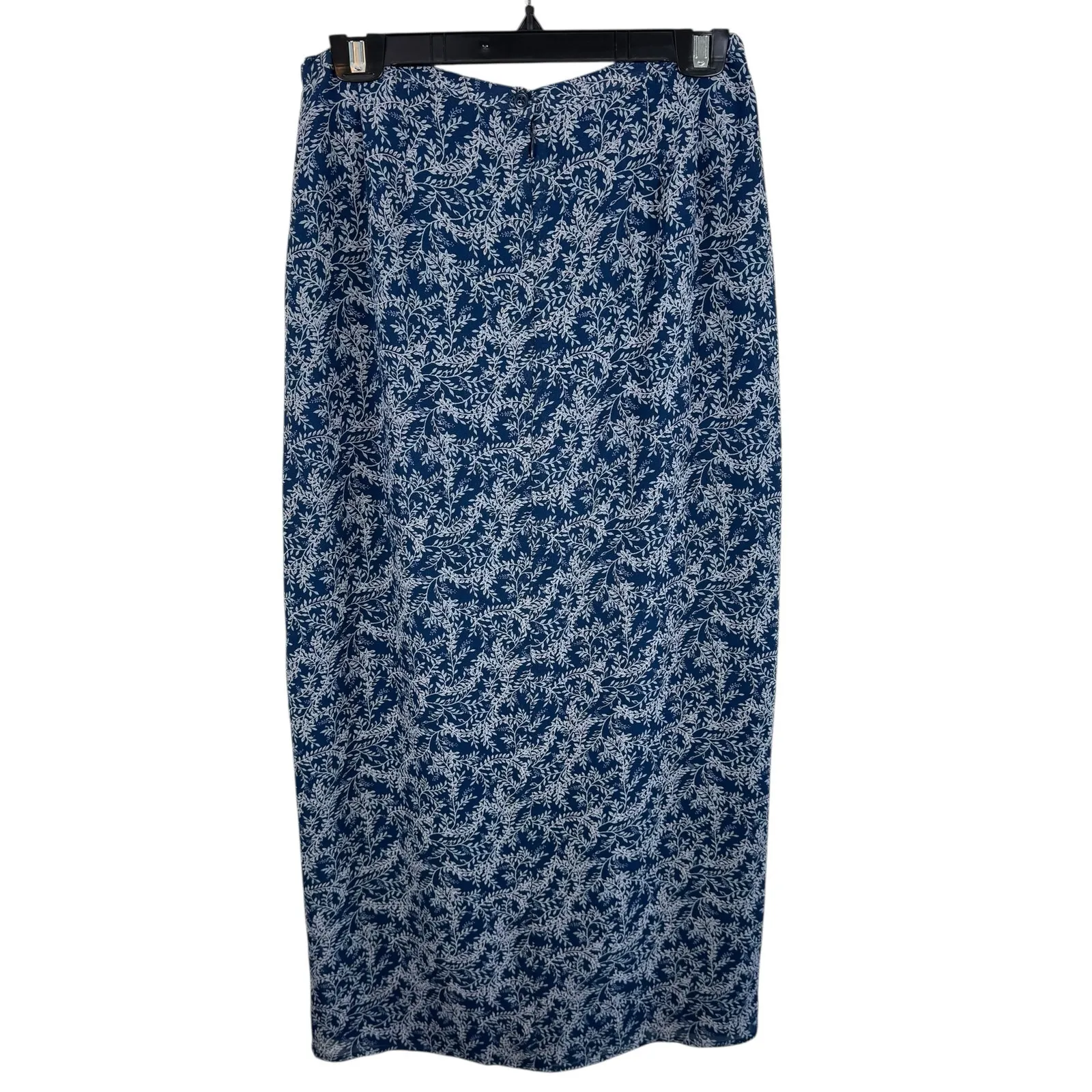 Jacqueline Ferrar Vintage Blue White Floral Long Sleeve Blouse Midi Skirt Set 10 - Image 9