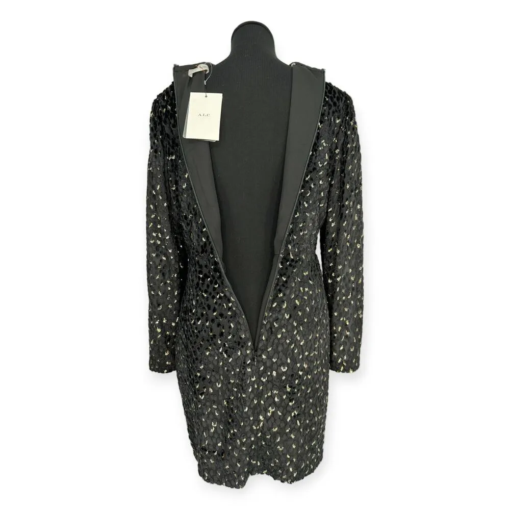 A.L.C. | NWT | Size 12 | Jane Metallic Flecked Burnout Texture Velvet Mini Dress - Image 10