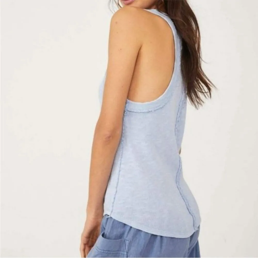 Free People Dew Shine Blue Slim N Simple Tank Sz S - Image 5