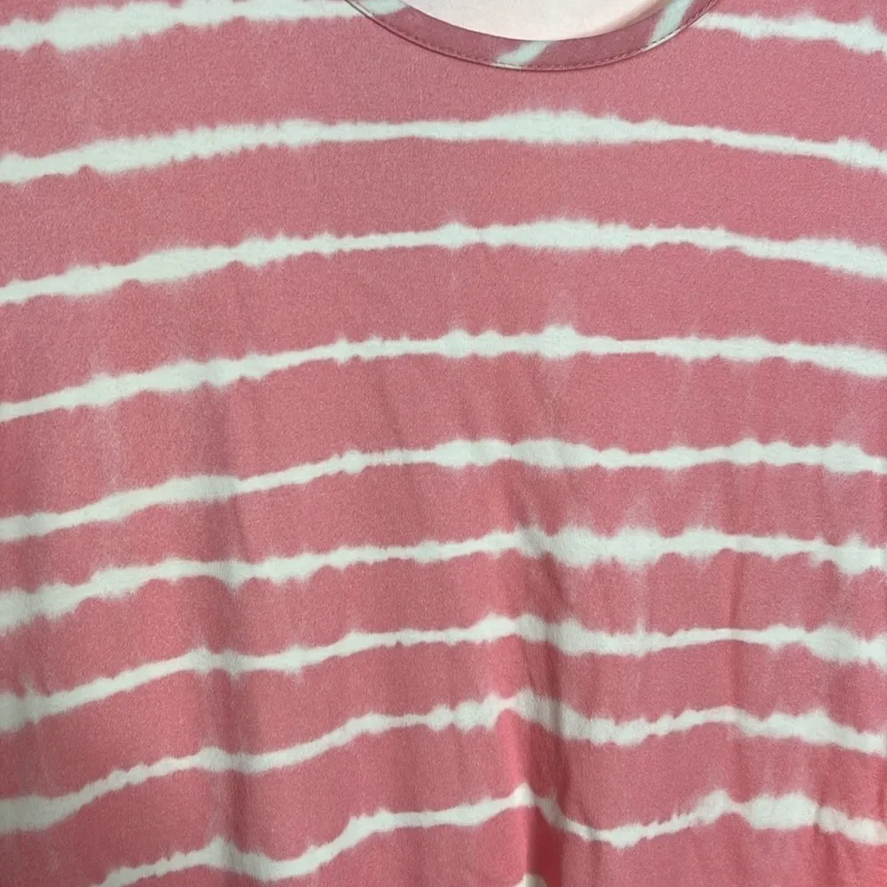 Lands End 100% Cotton Pink White Tie Dye Dress Size XS - Image 2