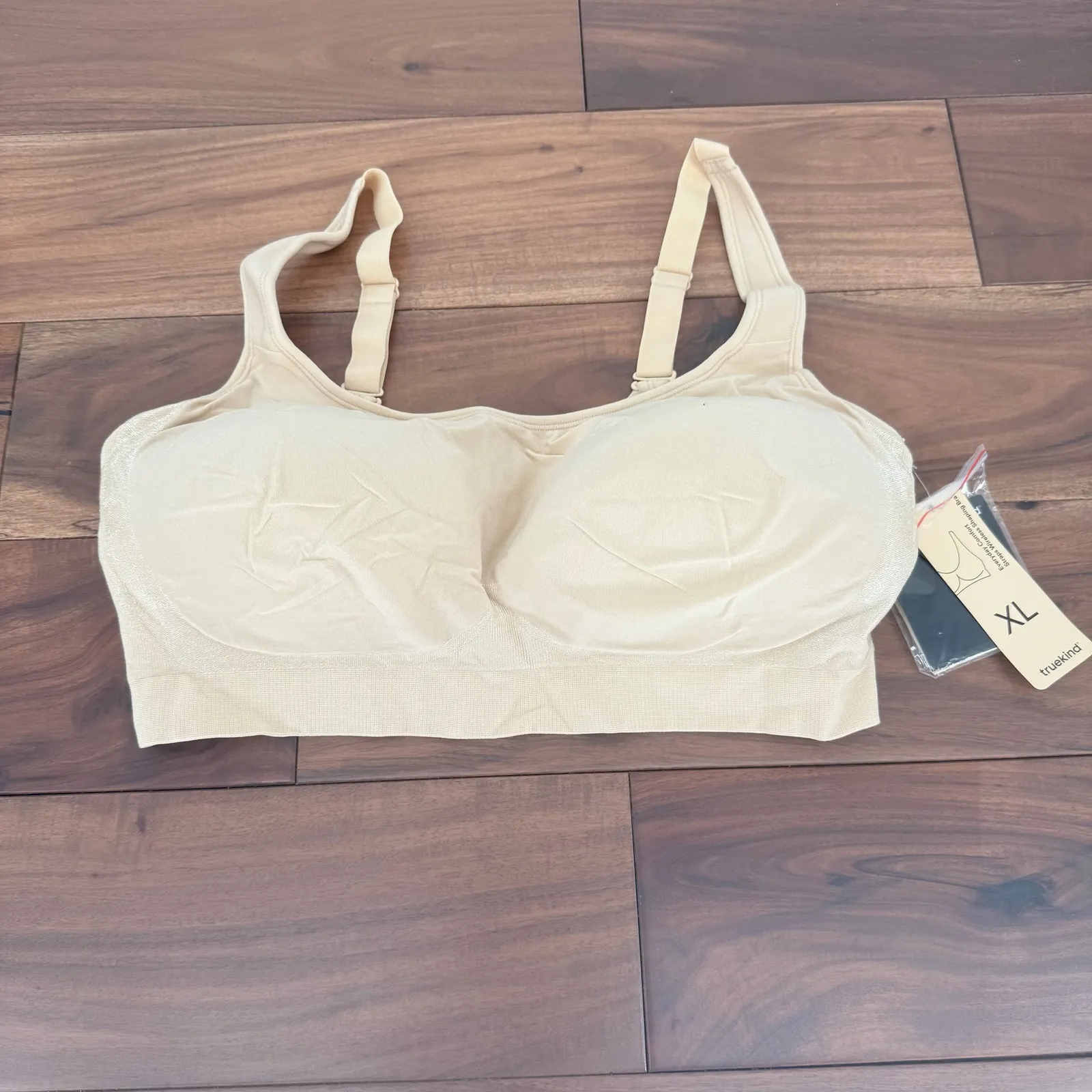 Shapermint Essentials Seamless Comfort Full Coverage Bralette Beige XL Tan - Image 2