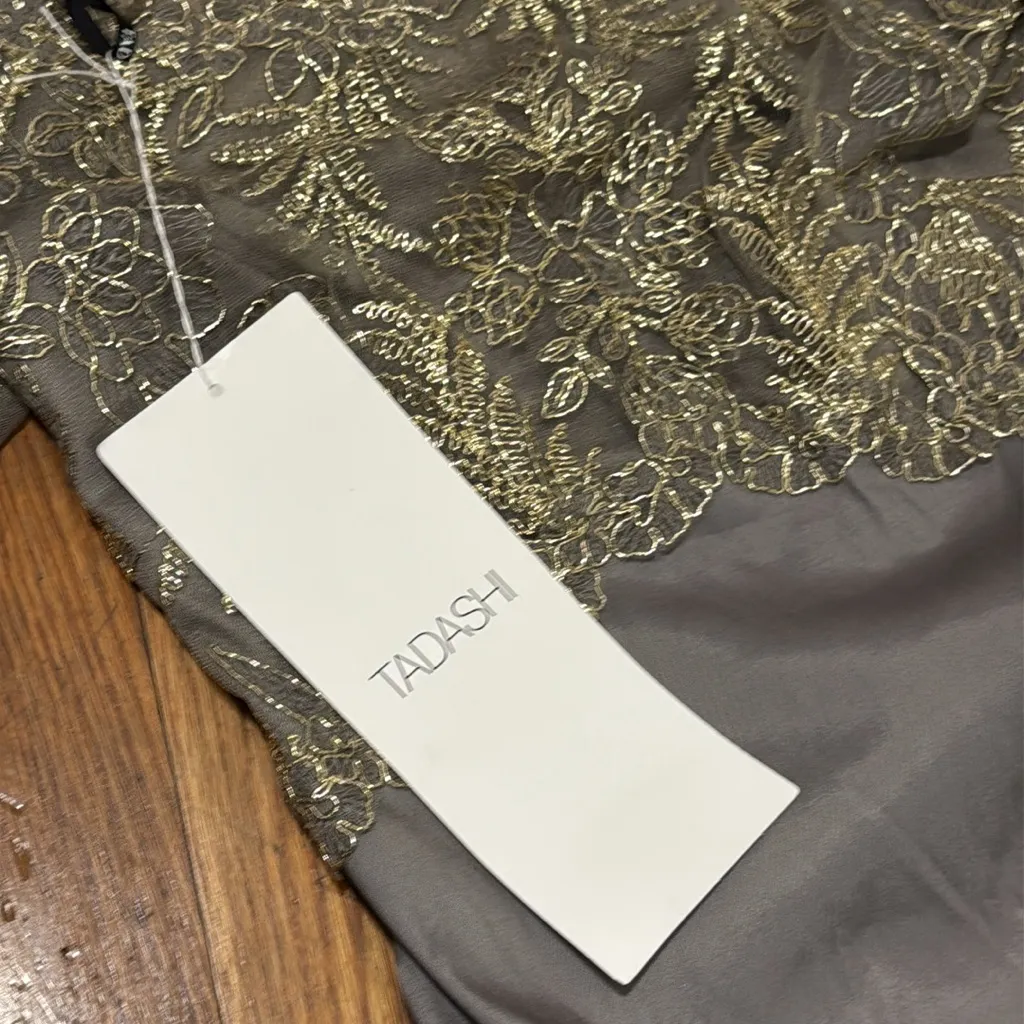 Tadashi Shoji Winston Off-The-Shoulder Taffeta Gown NEW SAMPLE PIECE see measure - Image 3