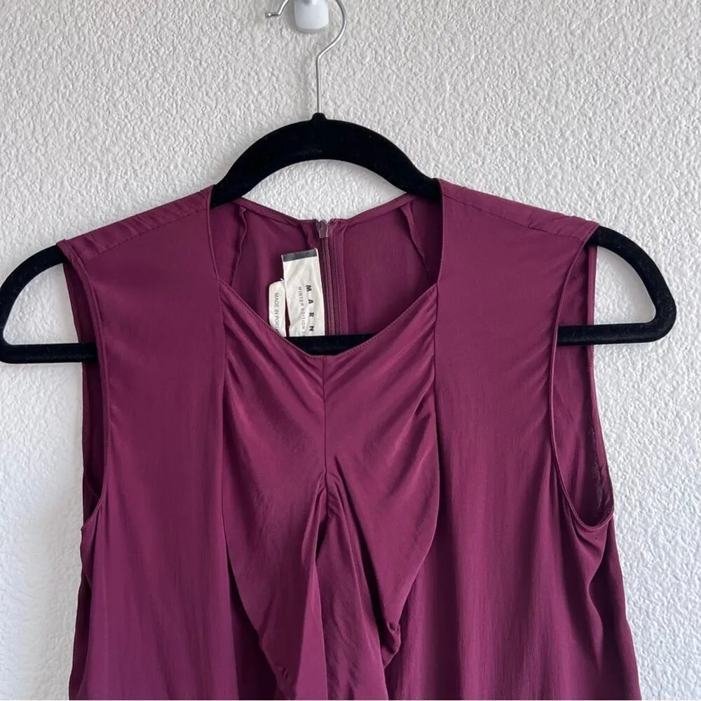 Marni Sleeveless Ruffle Front Blouse Red Size undefined - Image 2