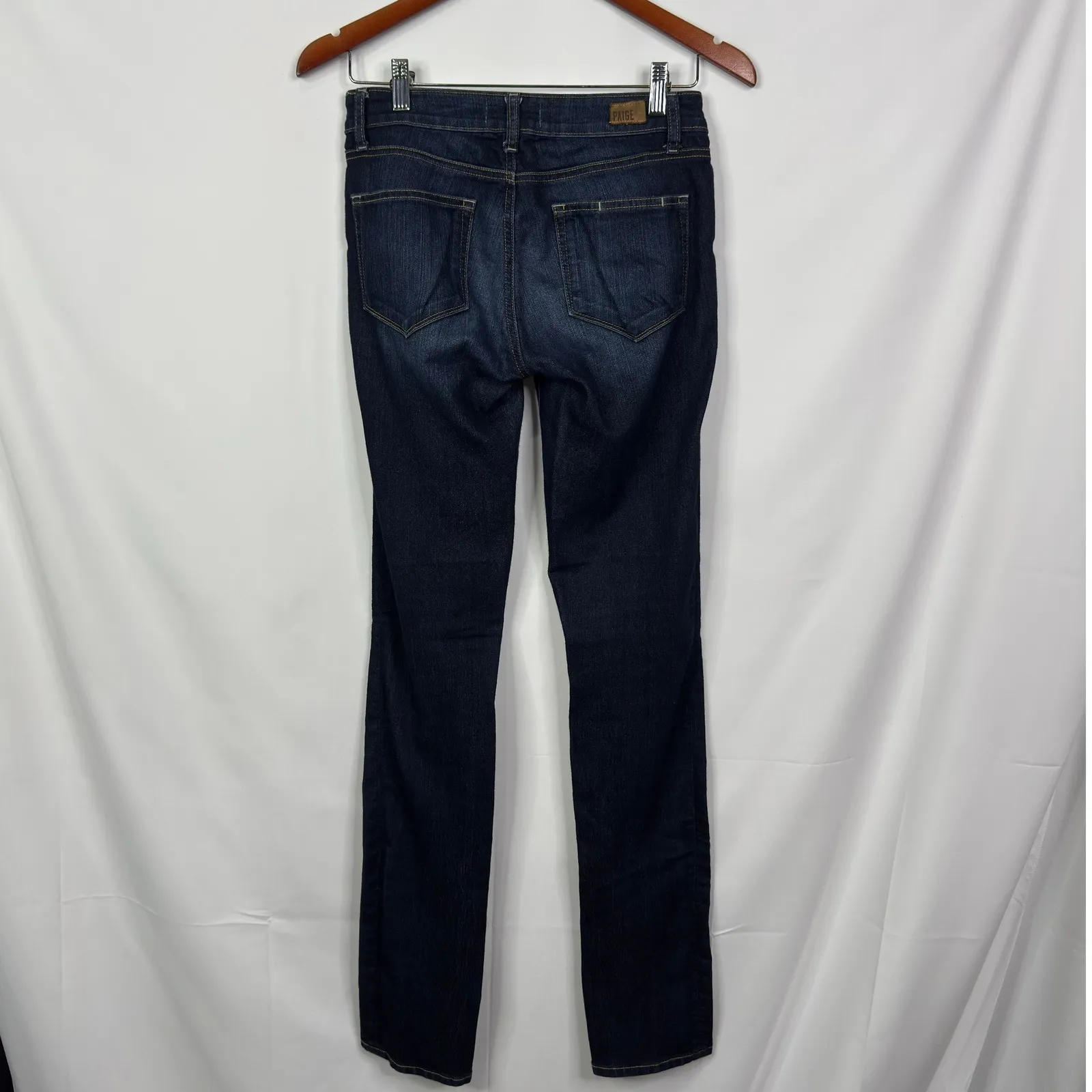 PAIGE Tall Low Rise Dark Washed Skinny Jeans Size 28 - Image 4