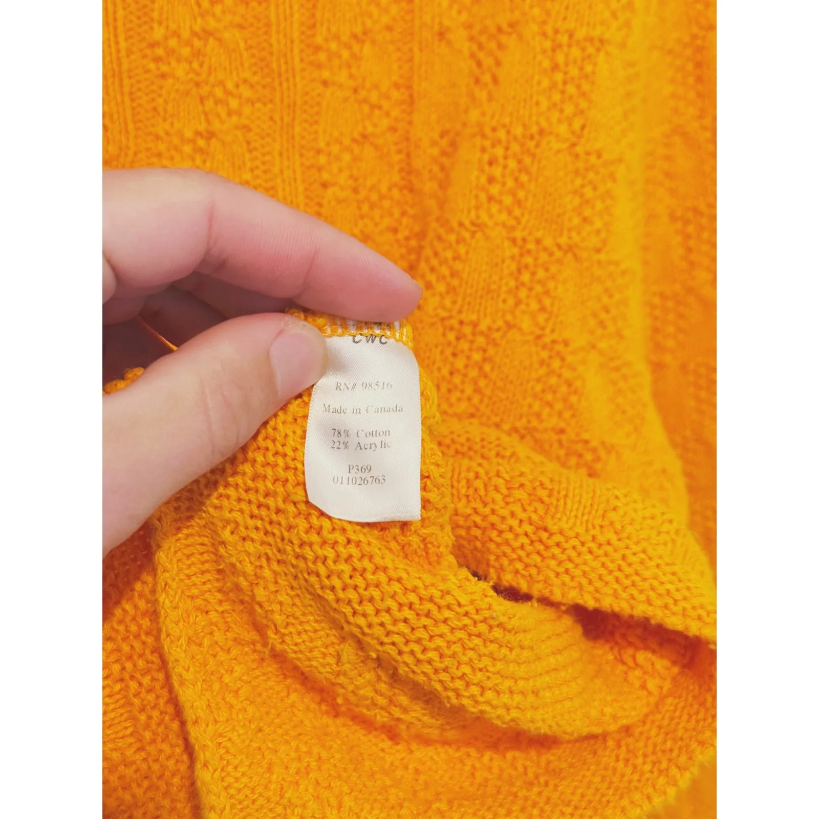 VTG Coldwater Creek Cable Knit Quarter Zip Sweater L Marigold Sunwashed Boho - Image 7