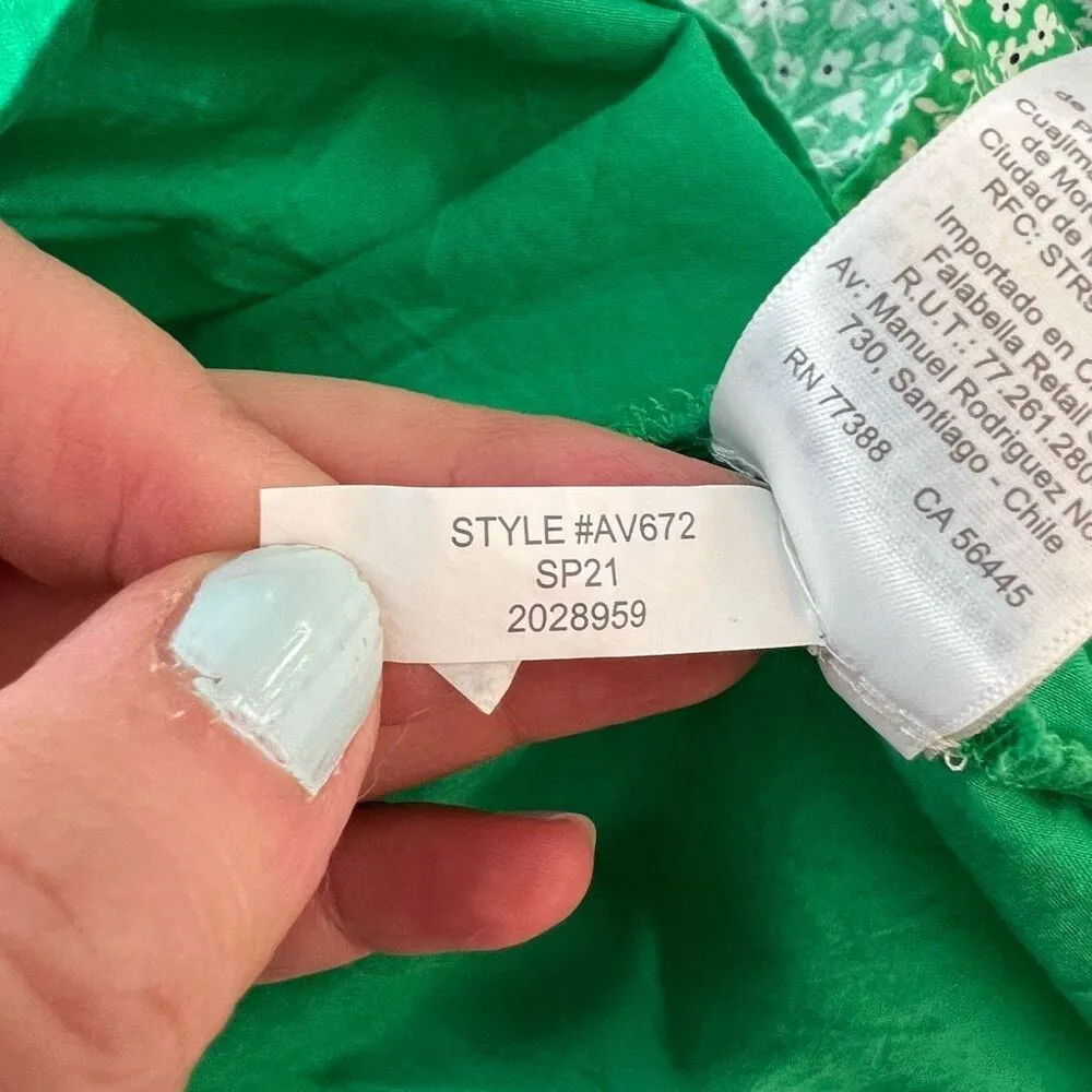 J crew long sleeve tie waist green floral cotton shirtdress size XS - Image 11