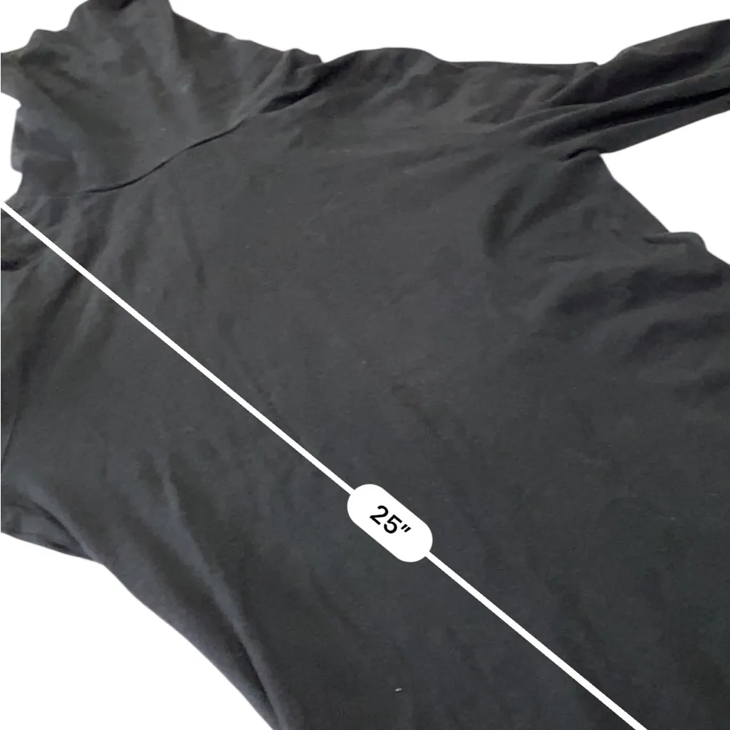 THEORY Black Turtleneck Long Sleeve Top with white cuffs Size MEDIUM - Image 8
